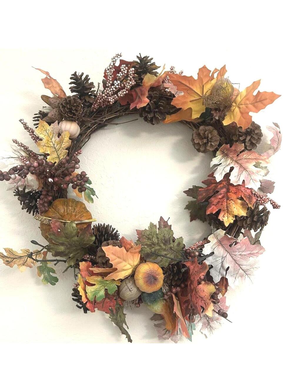 Fall Pumpkin Wreath Front Door Decor Handmade Autumn Harvest Wreath Rustic Decor